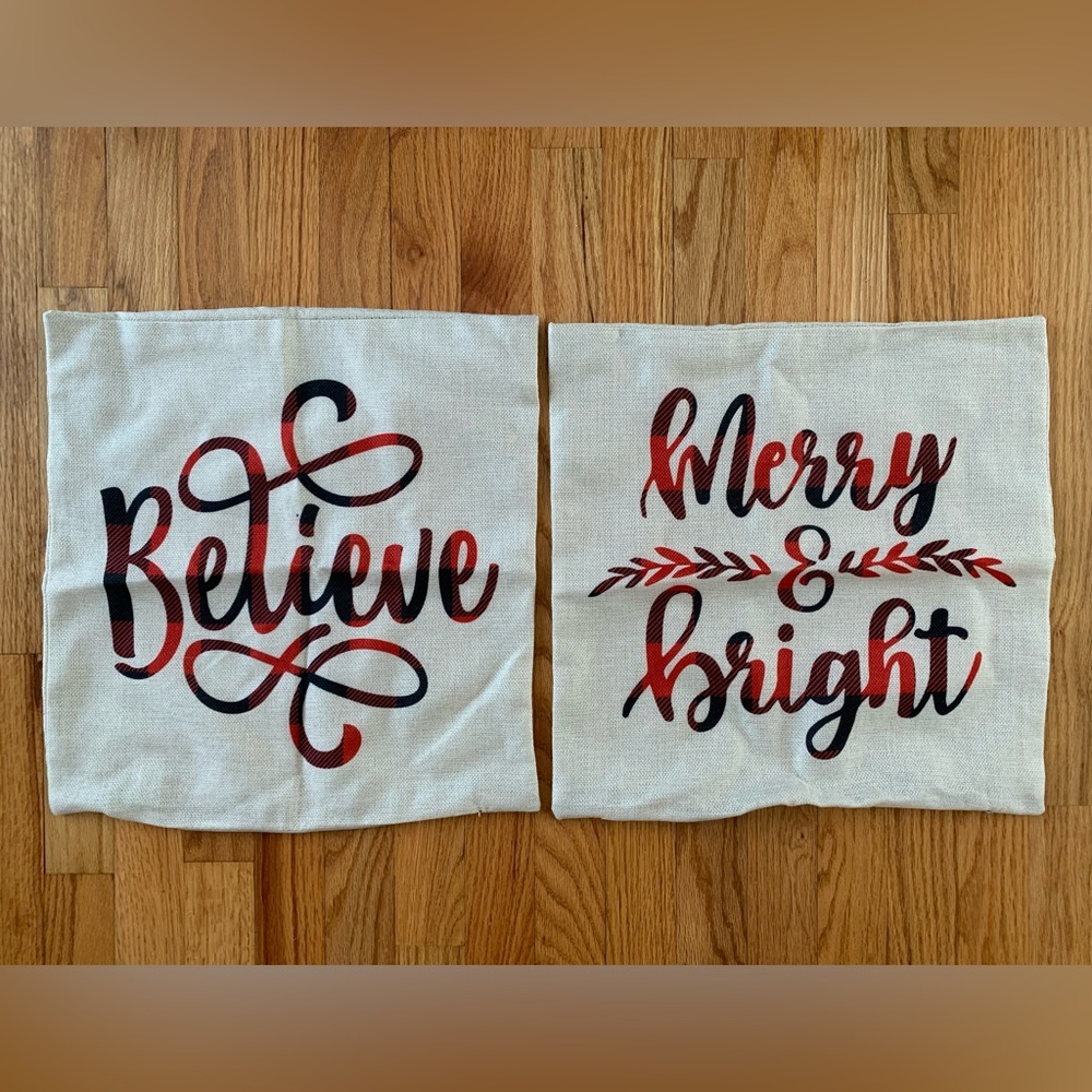 2 Christmas throw pillow covers